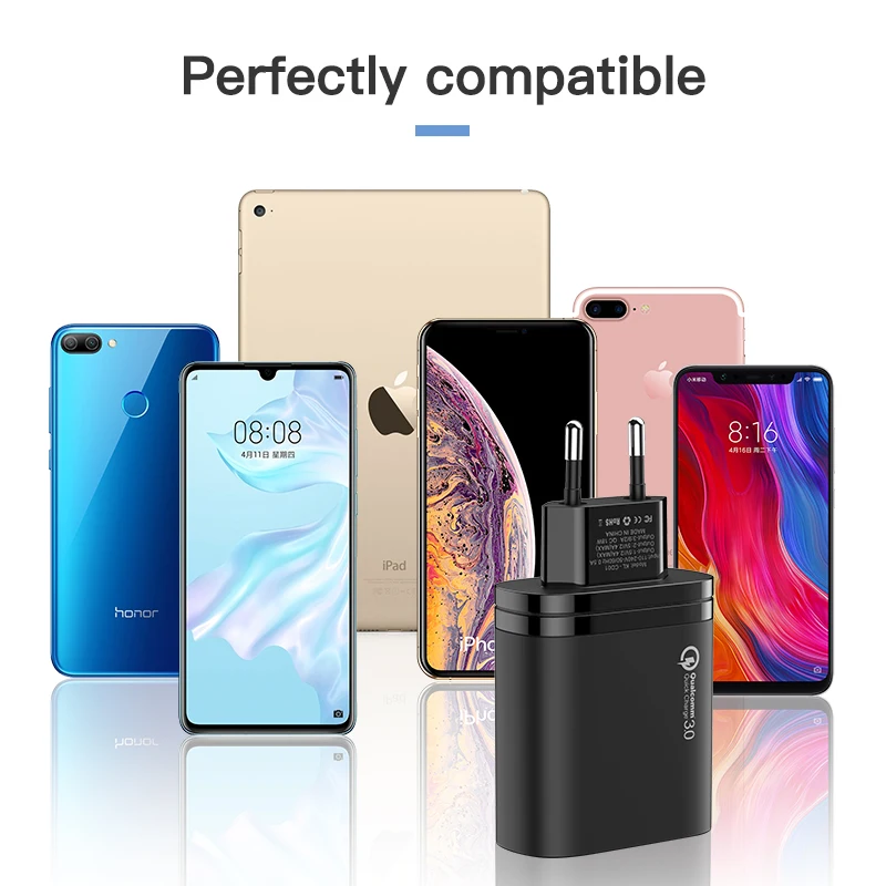 KUULAA USB зарядное устройство 30 Вт Быстрая зарядка 3 0 QC3.0 мульти разъем для