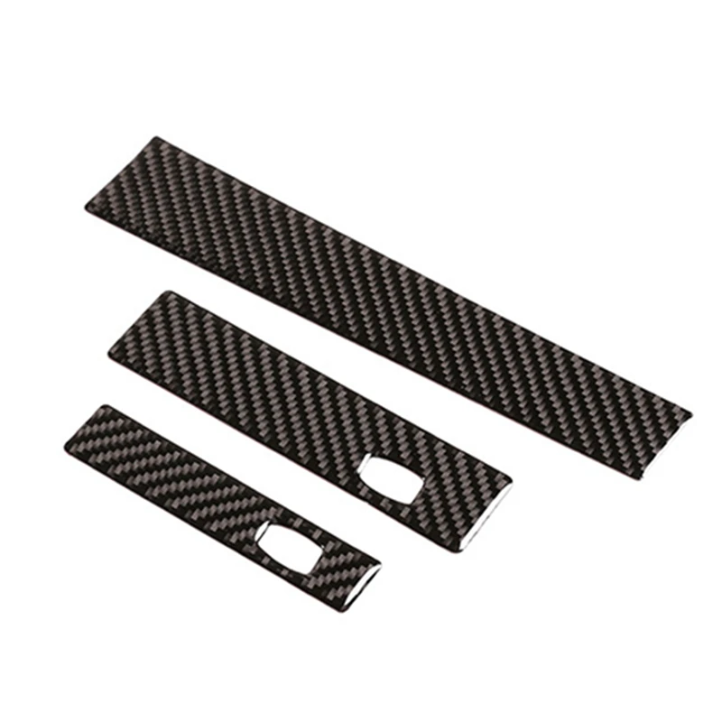 

NEW-3PCS Carbon Fiber Car Center Control Copilot Water Cup Holder Cover Strip for 5 Series E60 2004-2010