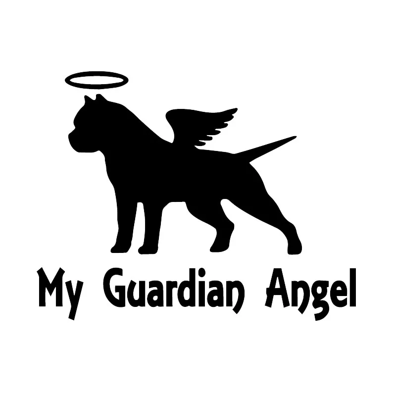 

Car Sticker My Guardian Angel Pit Bull Car Sticker PVC Pit Bull American Bulldog Black/silver 14.2x11.1cm