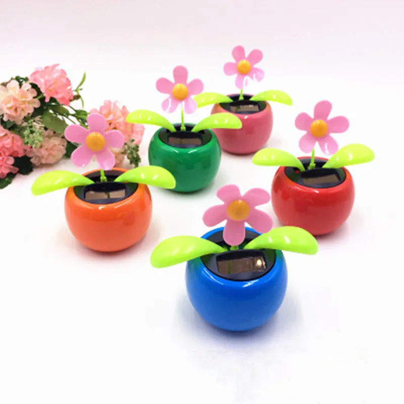 

Solar Powered Dancing Flower Toy Flip Flap Car Desk Car Dancer Bobble Toy Flower Classic Solar Toys Creative Gift for Children