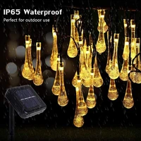 led outdoor water drops solar lamp string lights 56 57m 20leds fairy holiday christmas party garland garden waterproof