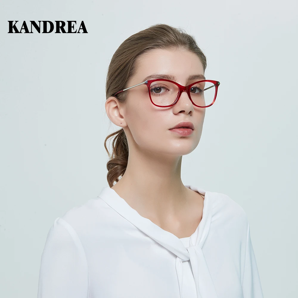 Kandrea оправа для очков в стиле кошачьи глаза женщин Прозрачные Линзы