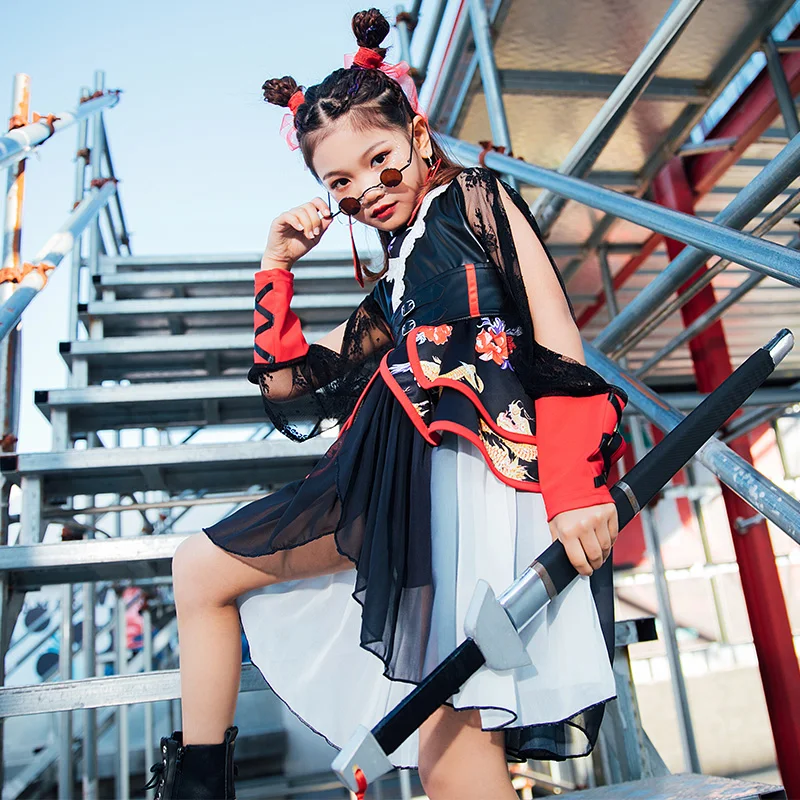 

Girls Street Dance Costume Modern Hip Hop Suit For Kids Jazz Dance Stage Performance Clothing New Year'S Day Party Dress