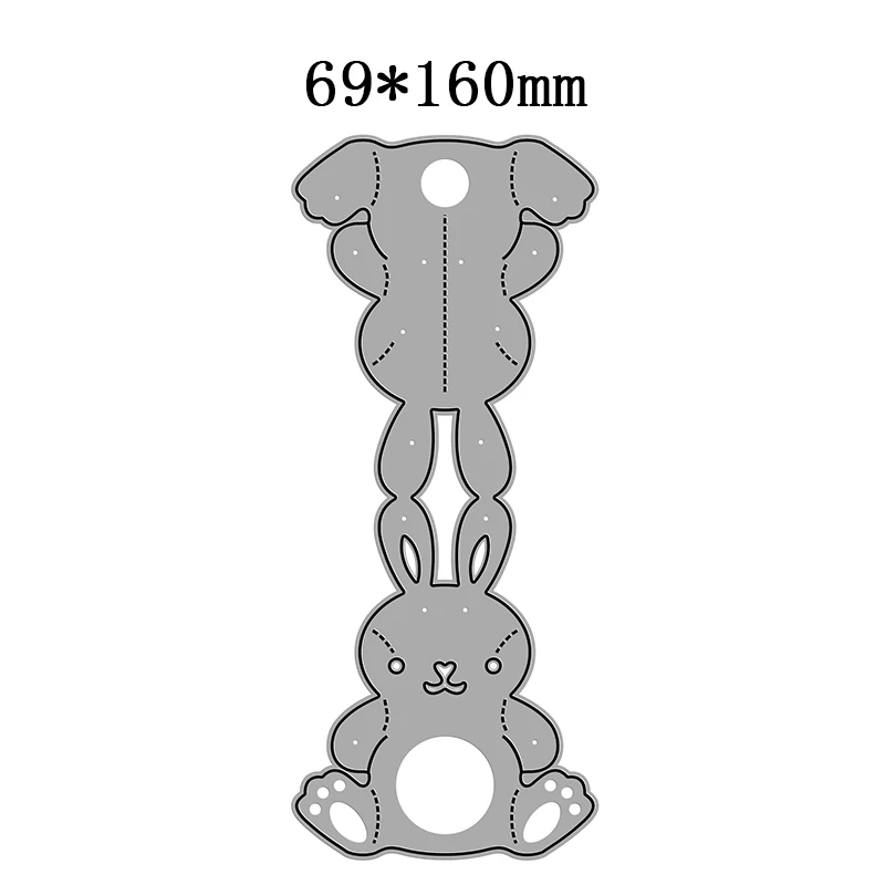 2021 Новые складные двухслойные металлические штампы в форме кролика для