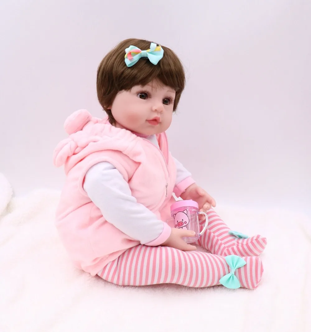 

47CM Lifelike Reborn Princess Toddler Bebe Doll Newborn Baby Girl Soft Silicone Vinyl Stuffed Body Christmas Gifts
