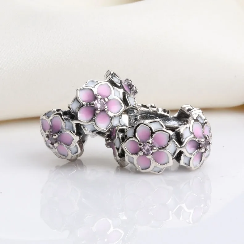 

Original 925 Sterling Silver Bead New Magnolia Spacer Beads Fit Pandora Women Bracelet & Necklace Diy Jewelry