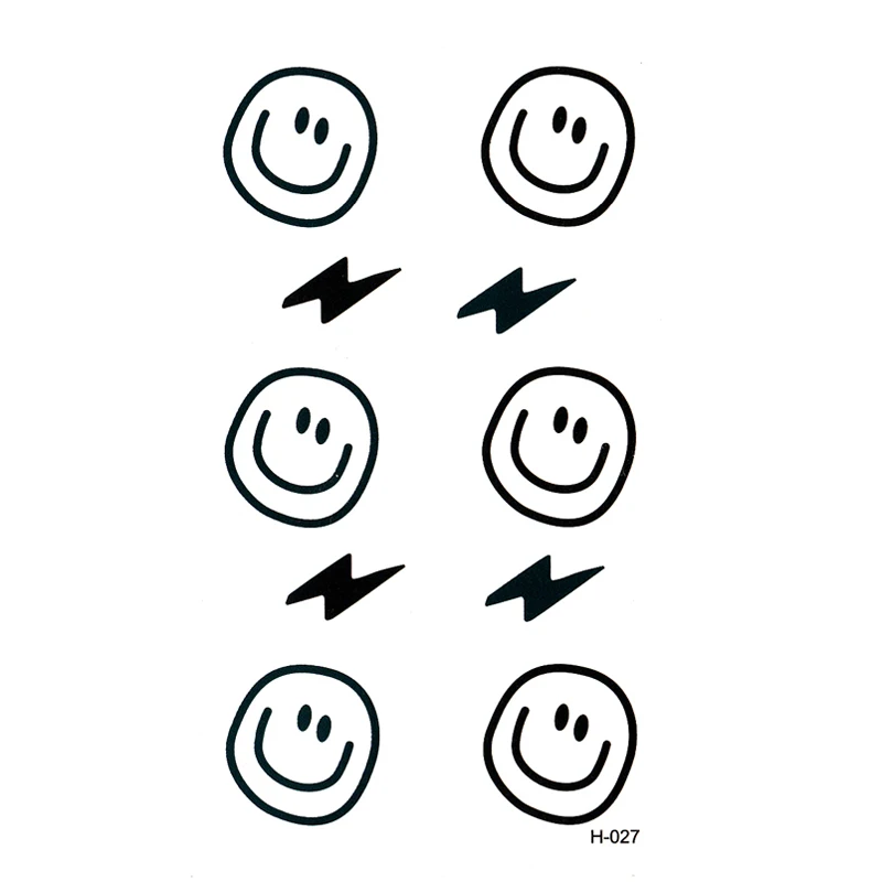Временные тату Smiley водонепроницаемые мужские временные наклейки на руку рукава