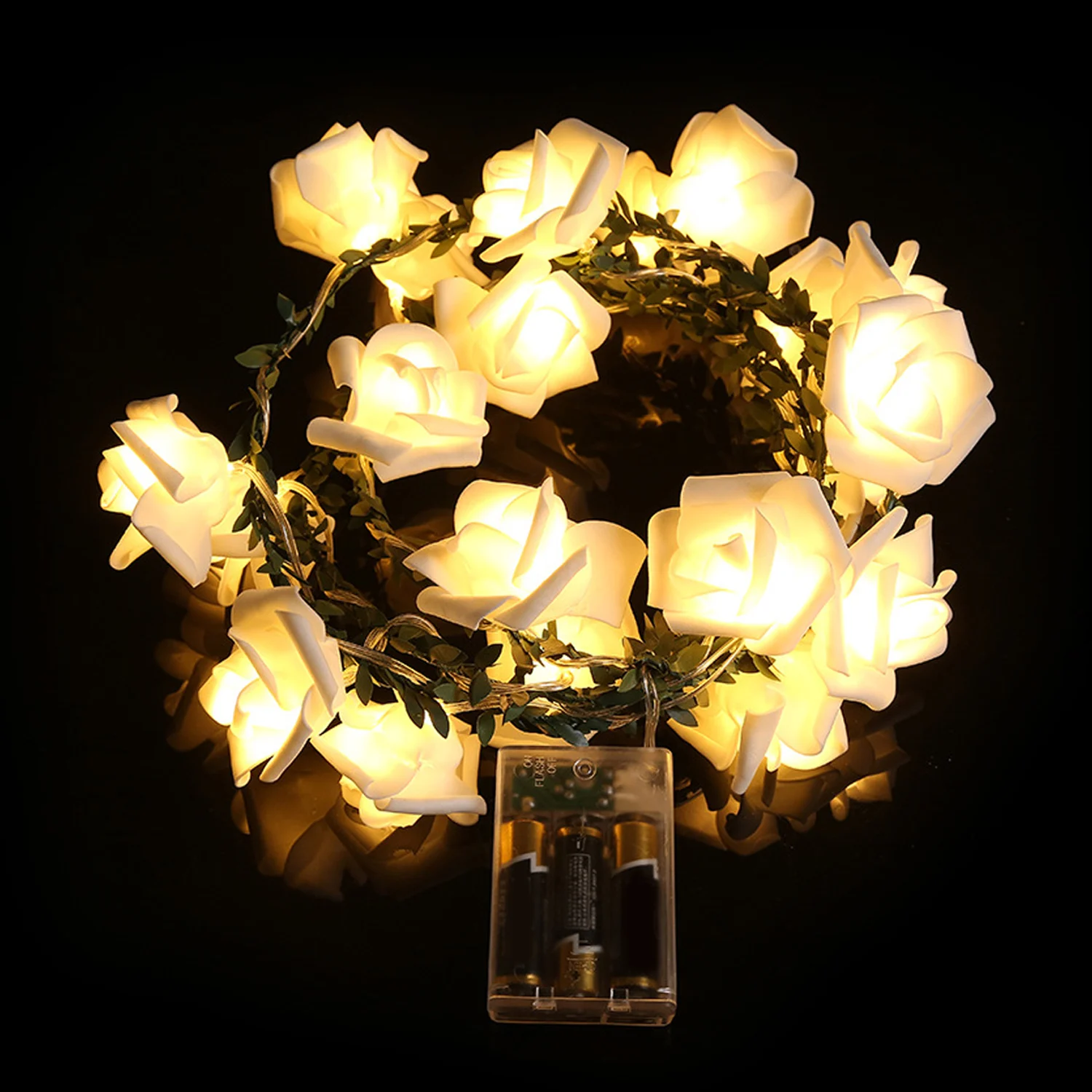 Behogar 9.84ft 20 светодиодный гирлянда в виде лепестков розы украшение сказочные огни