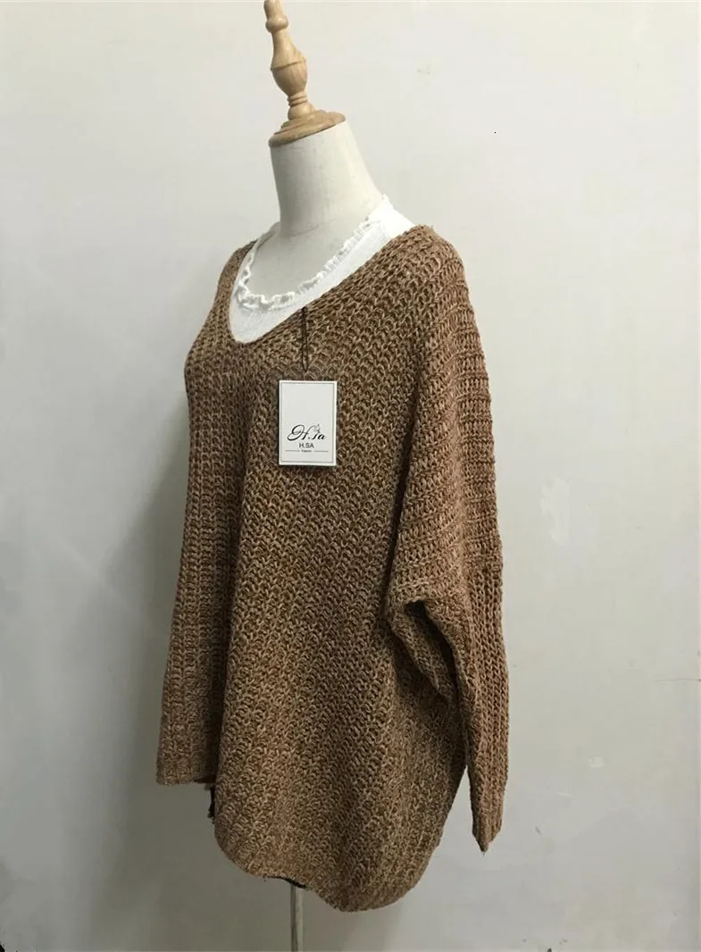 H. SA женские свитера, джемперы Vneck, дешевые зимние повседневные вязанные пуловеры, большие размеры, топы с длинным рукавом, женские топы