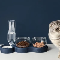 pet cat double bowl auto bowl feeding drinking fountain automatic water dispenser container feeding drinking dish