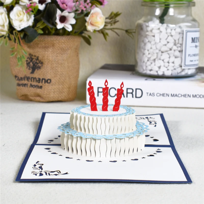 С днем рождения карты с конвертом всплывающее окно 3D поздравительная открытка