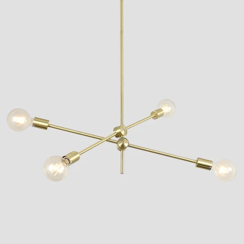 Modern Pendant Lights Lamp E27 Simple Hanging Lamp Nordic Metal Lustre hanglamp Gold Black For Living Dining Room - Цвет корпуса: 4 head
