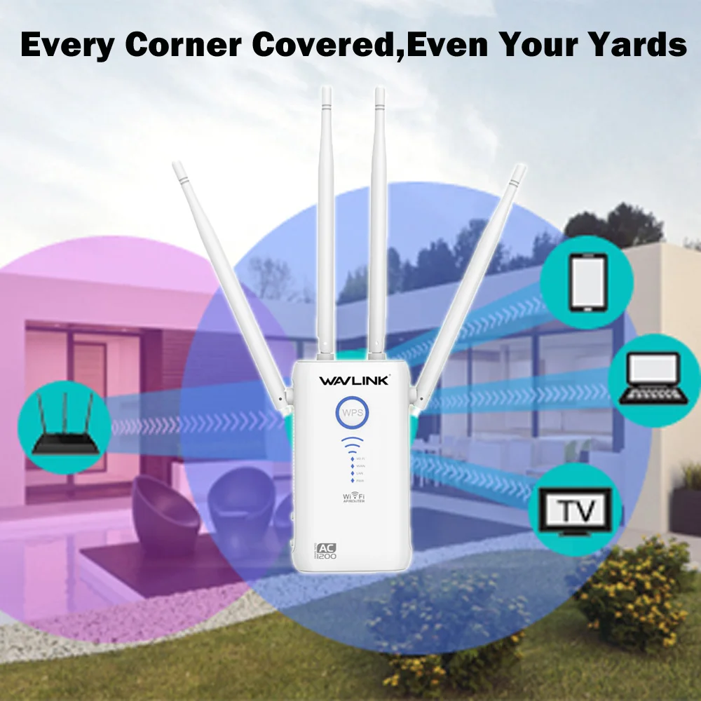 Wavlink гигабитный wifi расширитель диапазона беспроводной ретранслятор 2,4G/5G двухдиапазонный 1200 Мбит/с Wi-Fi маршрутизатор/ретранслятор/точка доступа антенны Новые