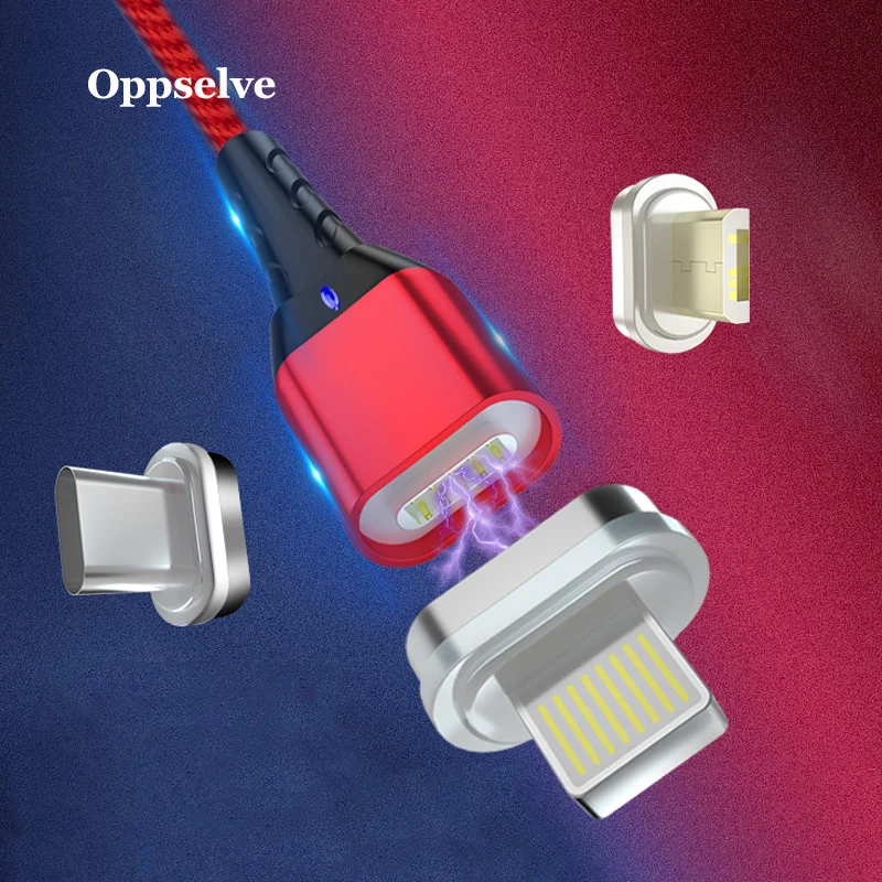 Магнитный кабель 1 м 2 Micro USB Тип C быстрая зарядка Microusb зарядный провод usb c для iphone X