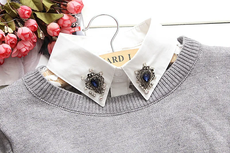 

2021 New Women Fake Collars White Detachable Collar Blouse Half Shirt Top Femme Removable False Collars Neckwear Accessories