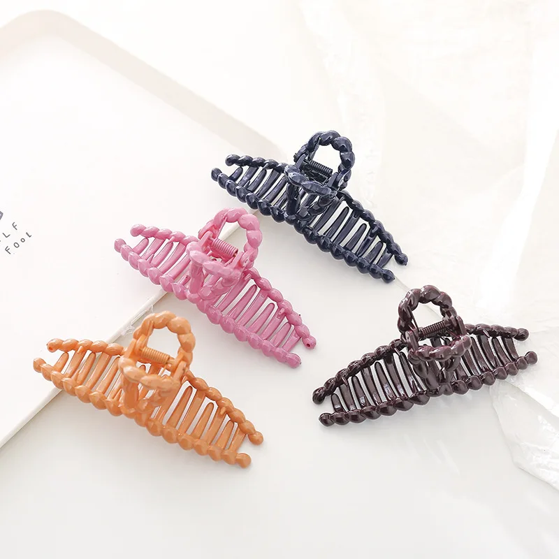 

New Ponytail Clip Large Size Hair Clamps Crab Candy Color Hair Clip Simple Cross Hairpins Geometric Barrettes Glossy Hair Claws