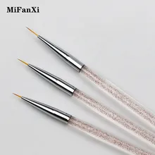 Nail Art Acrylic Liner Brush Painting Flower Drawing Lines Stripes Grid Pen UV Gel DIY Tips Design Manicure Tool 3Pcs