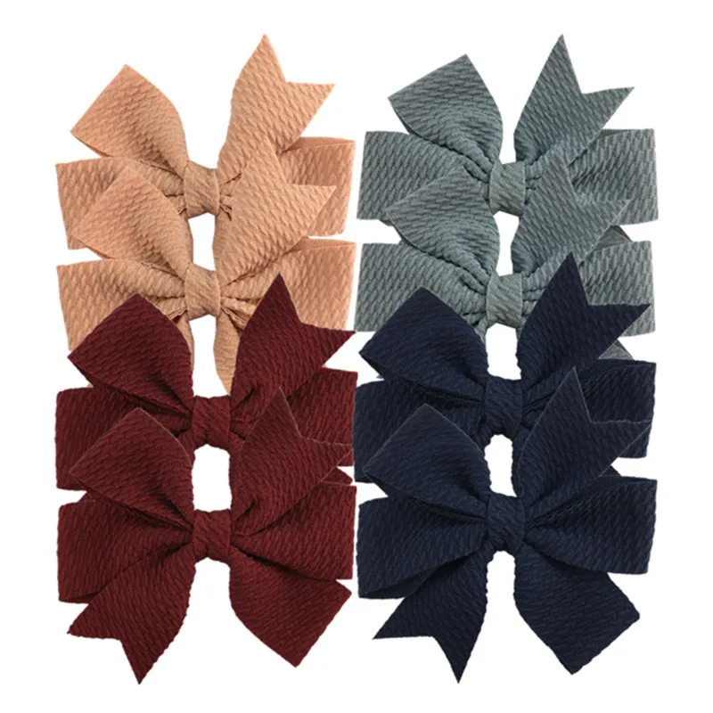 Оптовая продажа 120 шт./лот вафельная ткань SIYUAN бант для волос с клипсой девочек 9