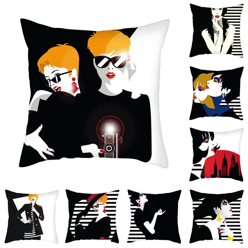 Чехол на подушку с рисунком для девочек Fuwatacchi стильный принтом дома дивана