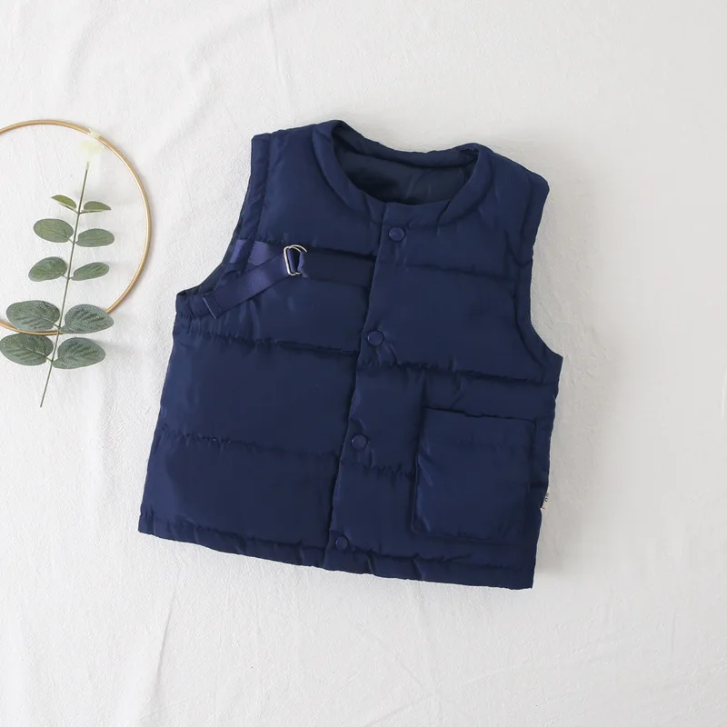 Новинка зимы 2019 детская одежда детский хлопковый жилет на пуху без рукавов с