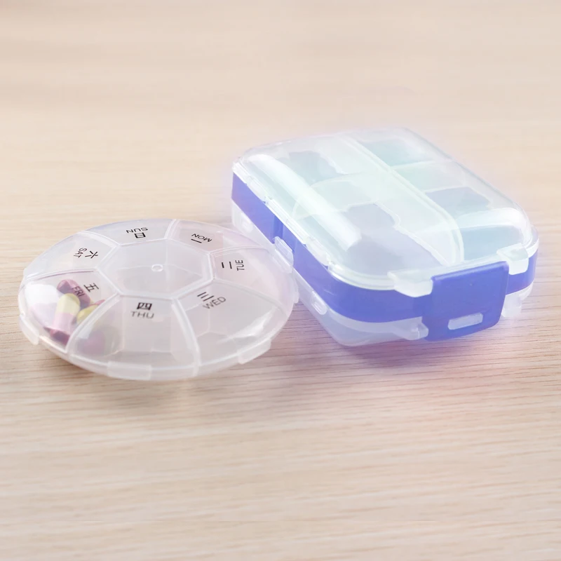 medicine container grid Kit Portable Week Lovely Mini High Capacity Moistureproof Material Points Medicine Container