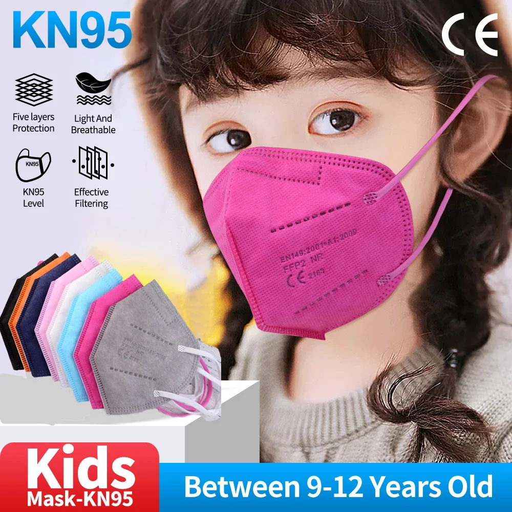 9 12 лет FFP2 детская маска kn95Mask одобренная гигиеническая цветная mascarillas ffp2repelable