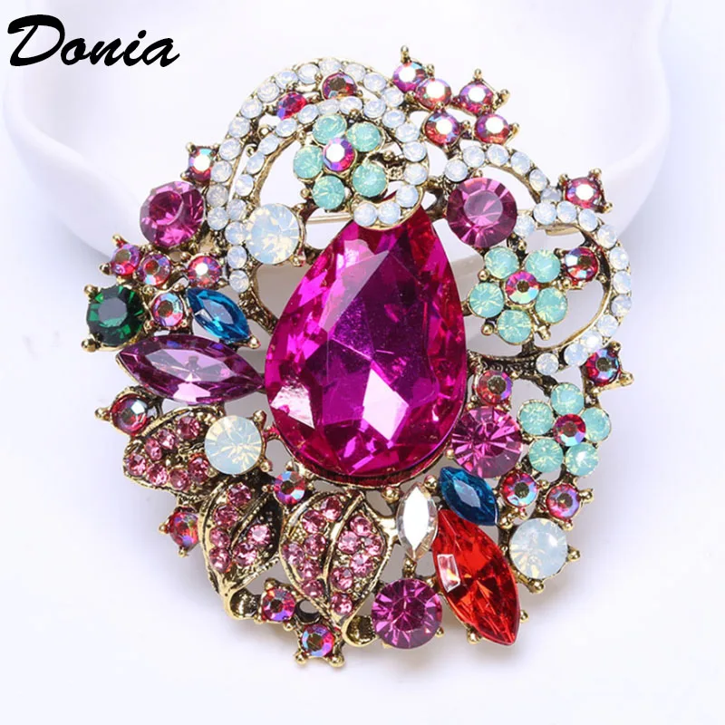 Новые товары популярная модная большая стеклянная брошь роскошная классическая