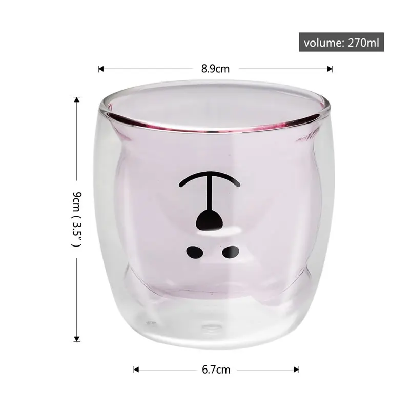 OBR 270 мл креативная стеклянная кружка с двойными стенками милая кофейная