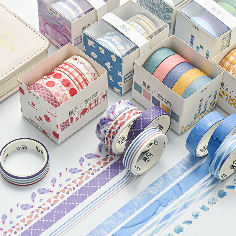 

Dimi 10mm*2m Basis Washi Tape Geometric Masking Tape Diy Decoration Scrapbooking Planner Adhesive Tape Label Sticker Stationery