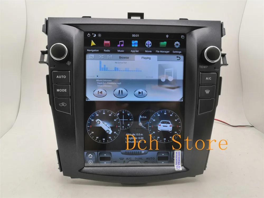 10,4 дюймов Tesla стиль Android 8,1 автомобильный dvd-плеер gps для Toyota Corolla 2006-2013 4G ram навигация для авто AC ips PX6 CARPLAY