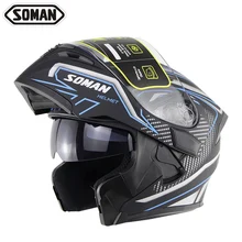 Soman 955, двойные линзы, мотоциклетные шлемы, модель K5, флип-ап, мотоциклетные емкости, полное лицо, Moto Casco DOT, одобрено