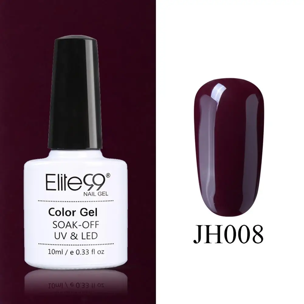 JH008 Elite99 винно-красный гель лак для ногтей 10 мл для дизайна ногтей маникюрный набор Гибридный гель Лаки нужно базовое верхнее покрытие для полигелевого лака - Цвет: JH008