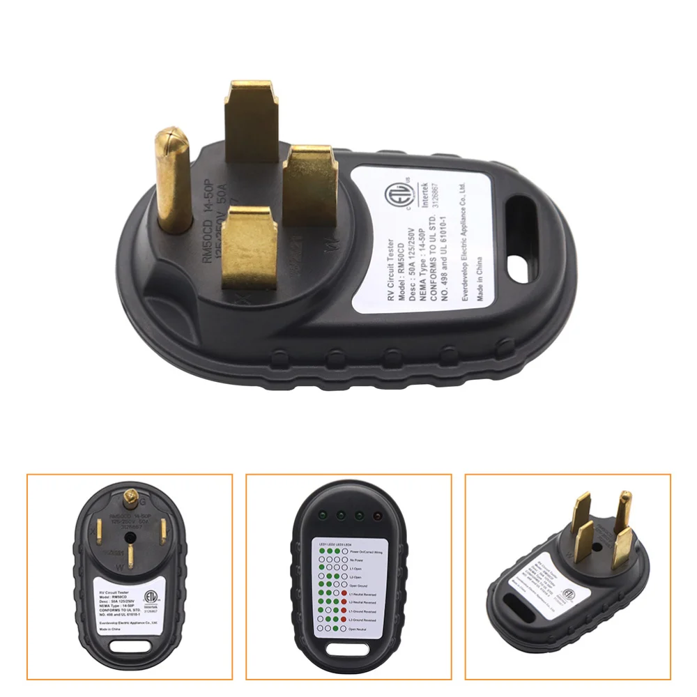 

RV Power Pedestal Tester Circuit Analyzer Receptacle Tester for Travel Trailers
