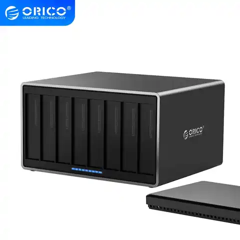 ORICO серии NS 8 отсек для хранения док-станция для жесткого диска SATA для USB3.0 Корпус внешнего жесткого диска Поддержка 128 ТБ (8x16 ТБ)