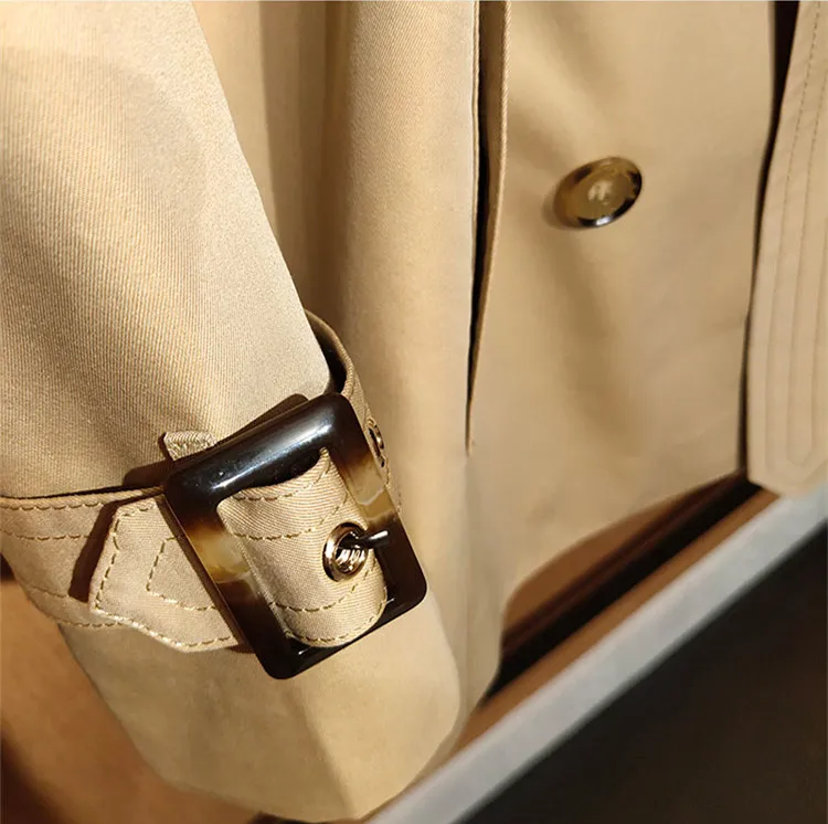 Тренчкот женский в британском стиле Элегантная короткая верхняя одежда пальто