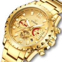 new 2021 fashion sports mens watches luxury military quartz gold steel waterproof chronograph wristwatch box relogio masculino
