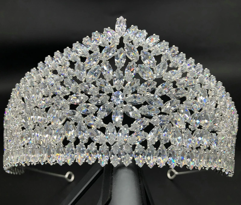 Свадебная тиара корона принцессы из страз Свадебные торжества короны тиары AAA