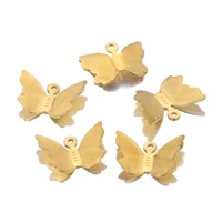 20pcs stainless steel gold butterfly charm pendants for connection diy necklace bracelet jewelry making designer charms