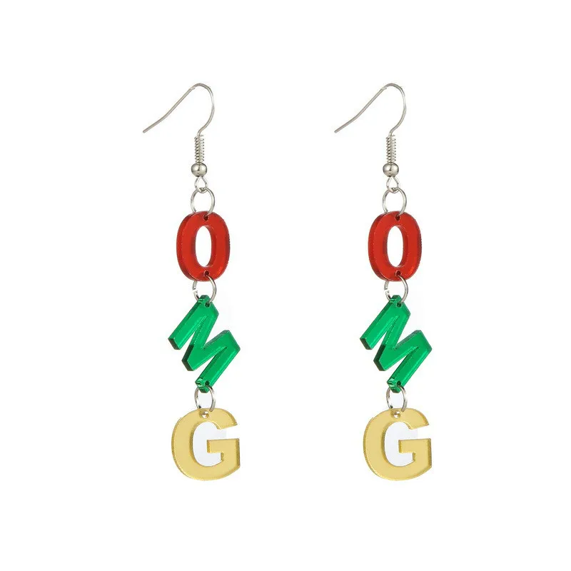 Pendientes Mujer Moda 2019 акрил MISS YOU YES OMG асимметричные серьги с подвеской в виде букв