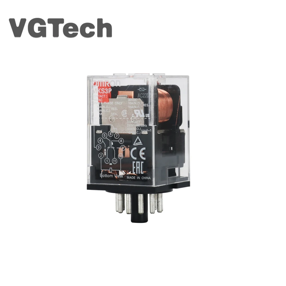 

1 шт./лот 100% новое реле MKS3P силовое реле 11PIN DC24V AC110 AC220V три вкл. Три ВЫКЛ.