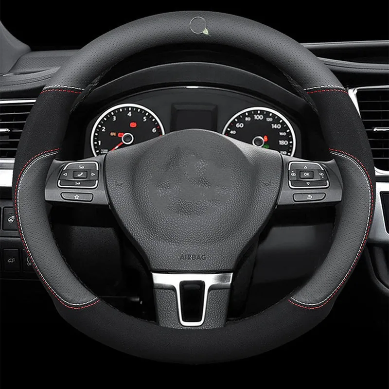 

Genuine Leather Car Steering Wheel Cover 15 inch/38cm for Mercedes Benz AMG W204 W213 W212 W211 W176 W246 W245 W205 W216 W215