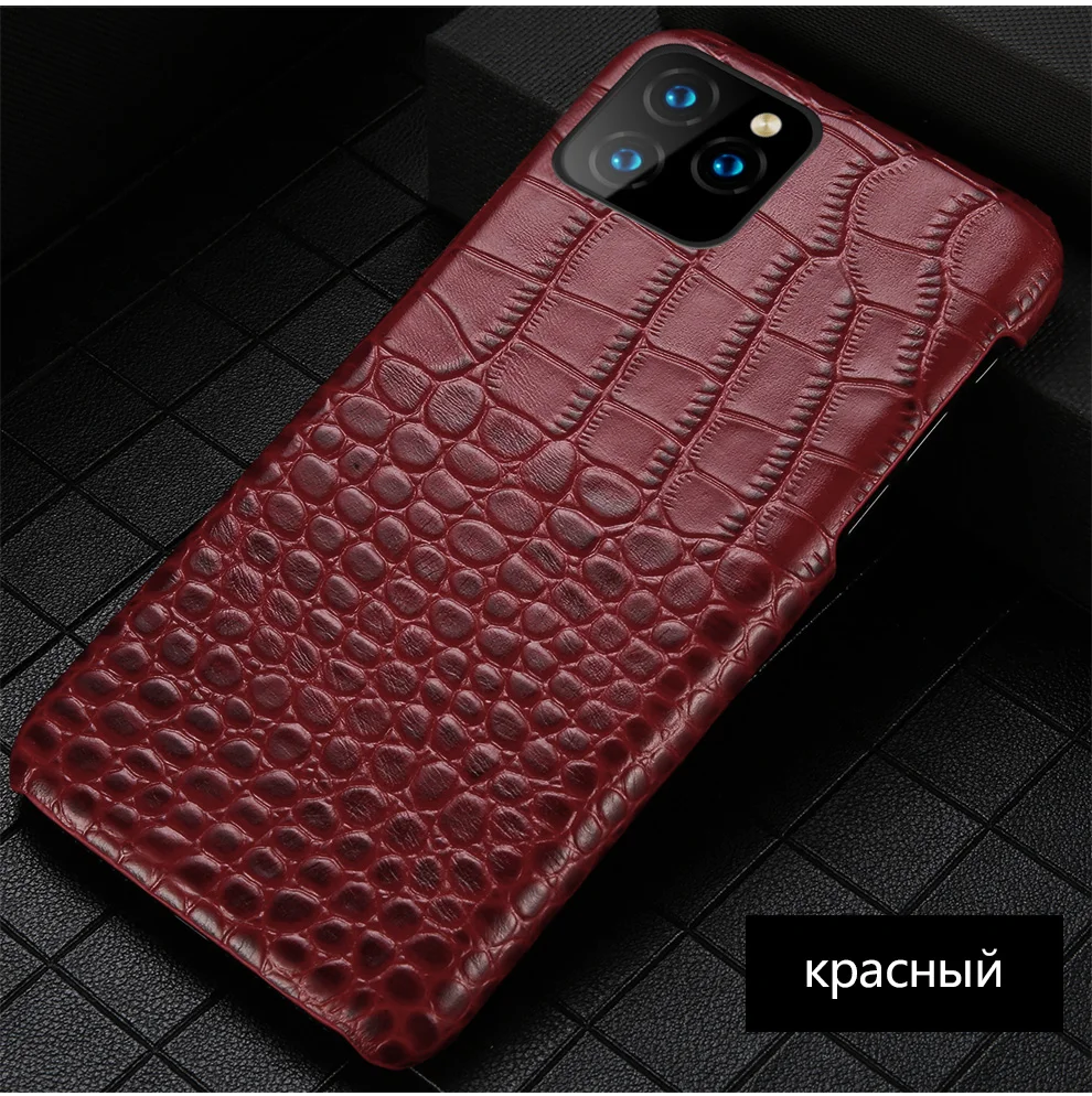 Чехол из натуральной кожи для телефона Apple iPhone 11 11 Pro 11 Pro Max X XS XSMax XR 7 8 plus 5 5S se 6 6S Plus крокодиловая кожа