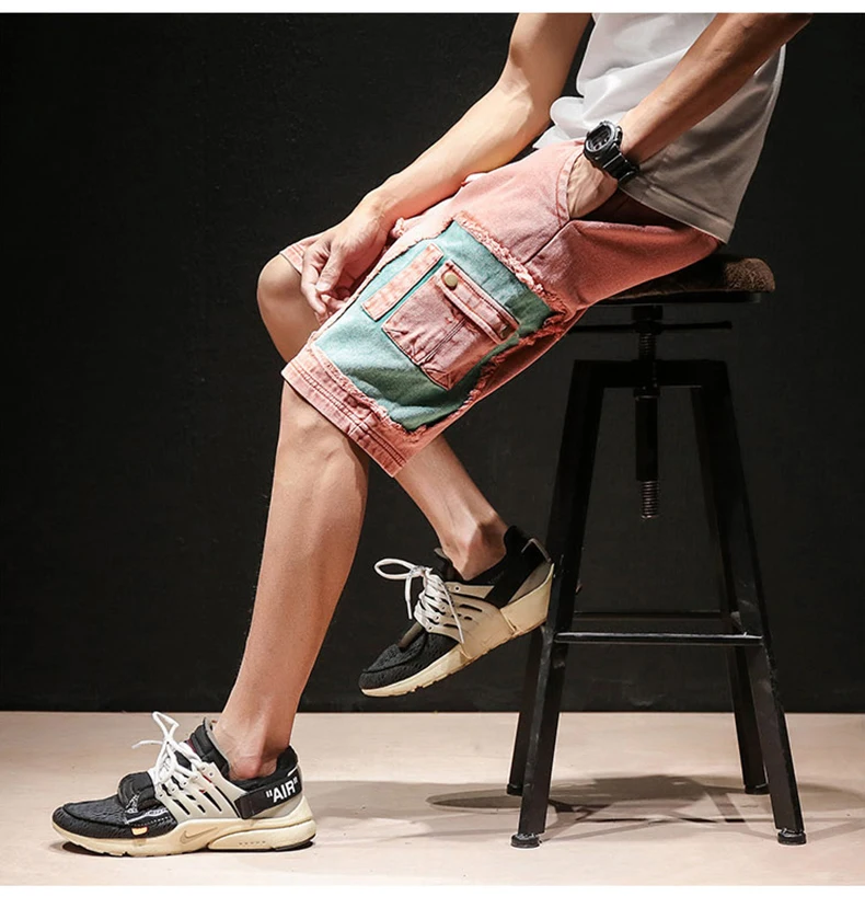 Шорты мужские тонкие повседневные для фитнеса хлопковые штаны до колен длинные