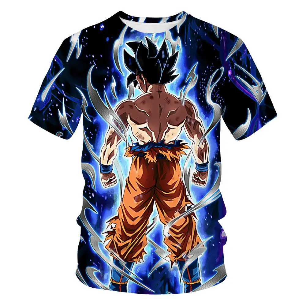 Мужская забавная футболка Goku с 3D принтом Dragon Ball Z летняя коротким рукавом модная