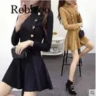 2xl плюс большой размер женская одежда весна осень зима корейский vestidos модное тонкое Ретро Черное Платье женское