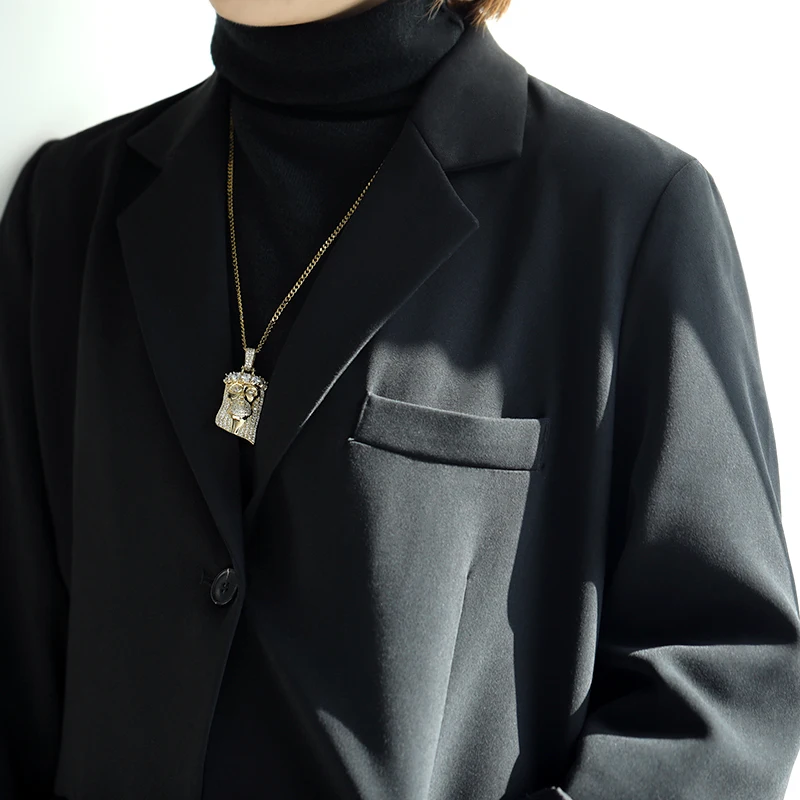 Ожерелье с кулоном в виде головы Иисуса цепочка золотого цвета модное ожерелье