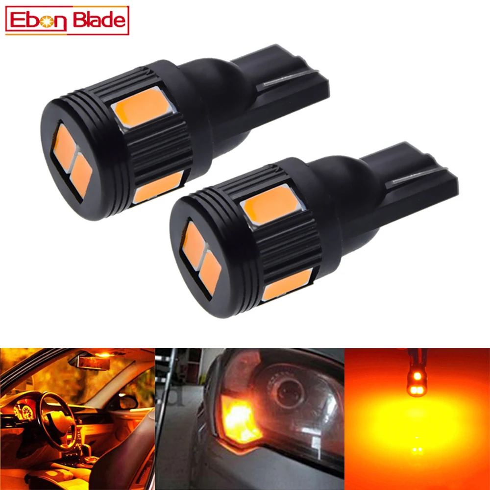 T10 W5W t 10 5w5 194 SMD Car Led Light Auto Interior Reading Clearance Side Wedge Bulb Lamp Yellow Orange Amber 12V Accessories