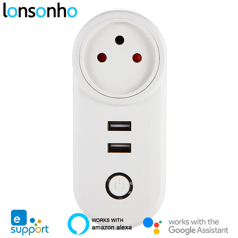 Lonsonho eWeLink Israel USB Smart Plug WiFi умная розетка 220 В работает с Alexa Google Home Mini