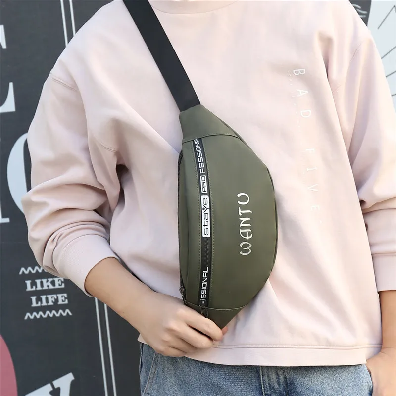 

Сумка поясная Мужская, Спортивная, на молнии, многофункциональная, нагрудная, с буквенным принтом