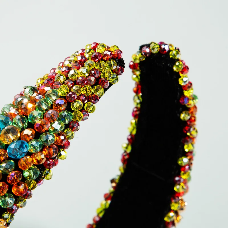 

2020 Women Luxury Accessories For Women Vvintage Geometric Wedding Crystal Hairband Lady Colorful Sponge Pearl Flowers Accessory